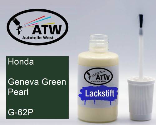 Honda, Geneva Green Pearl, G-62P: 20ml Lackstift, von ATW Autoteile West.